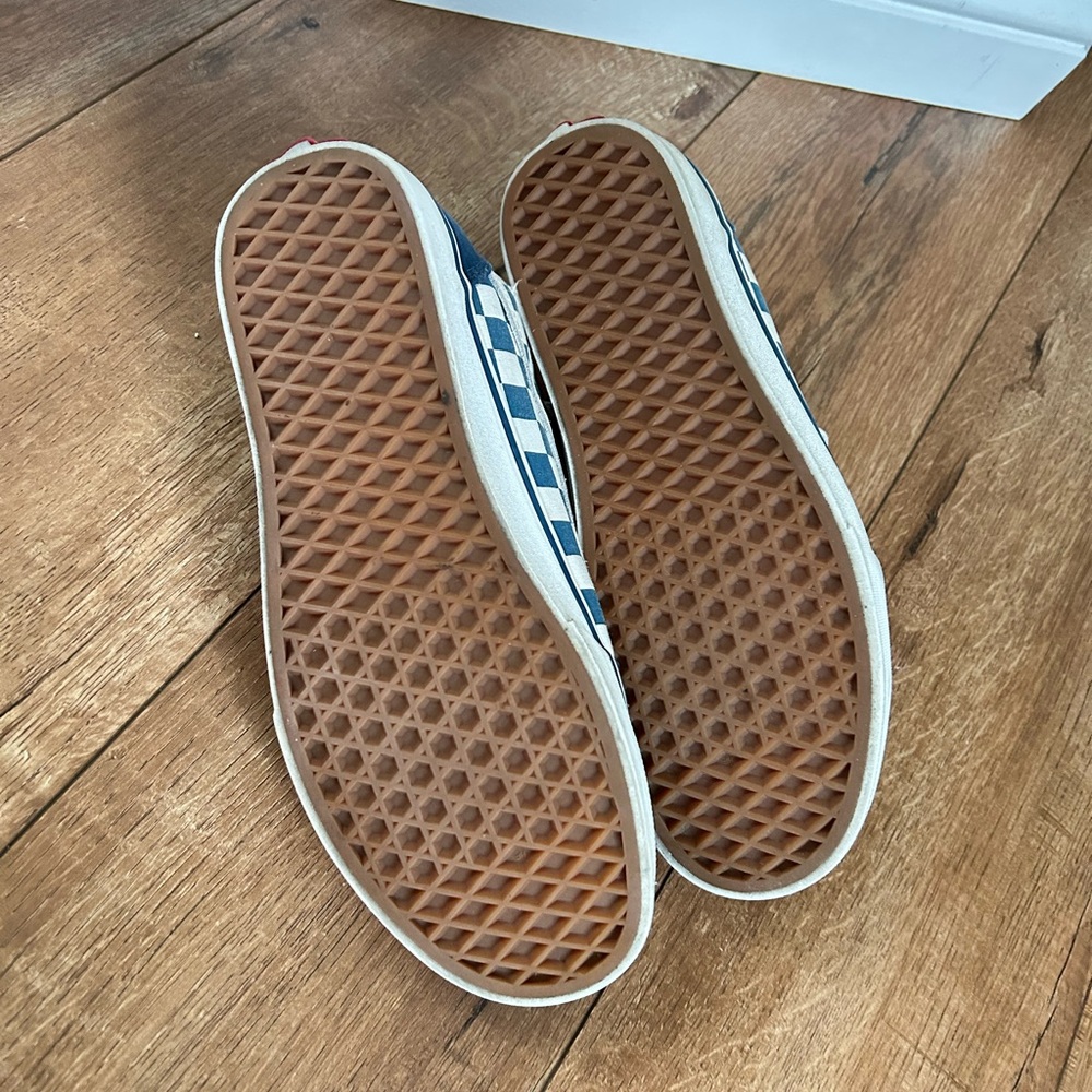 Vans Blue and White Checkered Sneakers - Picture 4 of 5